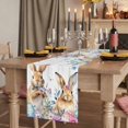 thumbnail image 2 of Table Runners 90 Inches Long Dress Scarves, Bunny Easter Farmhouse Coffee/Dining/Kitchen Table Runner for Living Room, Spring Floral Eucalyptus Leaves Weeping Wooden 13x90 Inch, 2 of 9