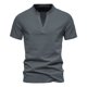 thumbnail image 1 of Camiseta de manga corta con cuello en V profundo para hombre - Camiseta elástica de mezcla de algodón - Diseño moderno para la playa y ocasiones informales de verano, 1 of 4