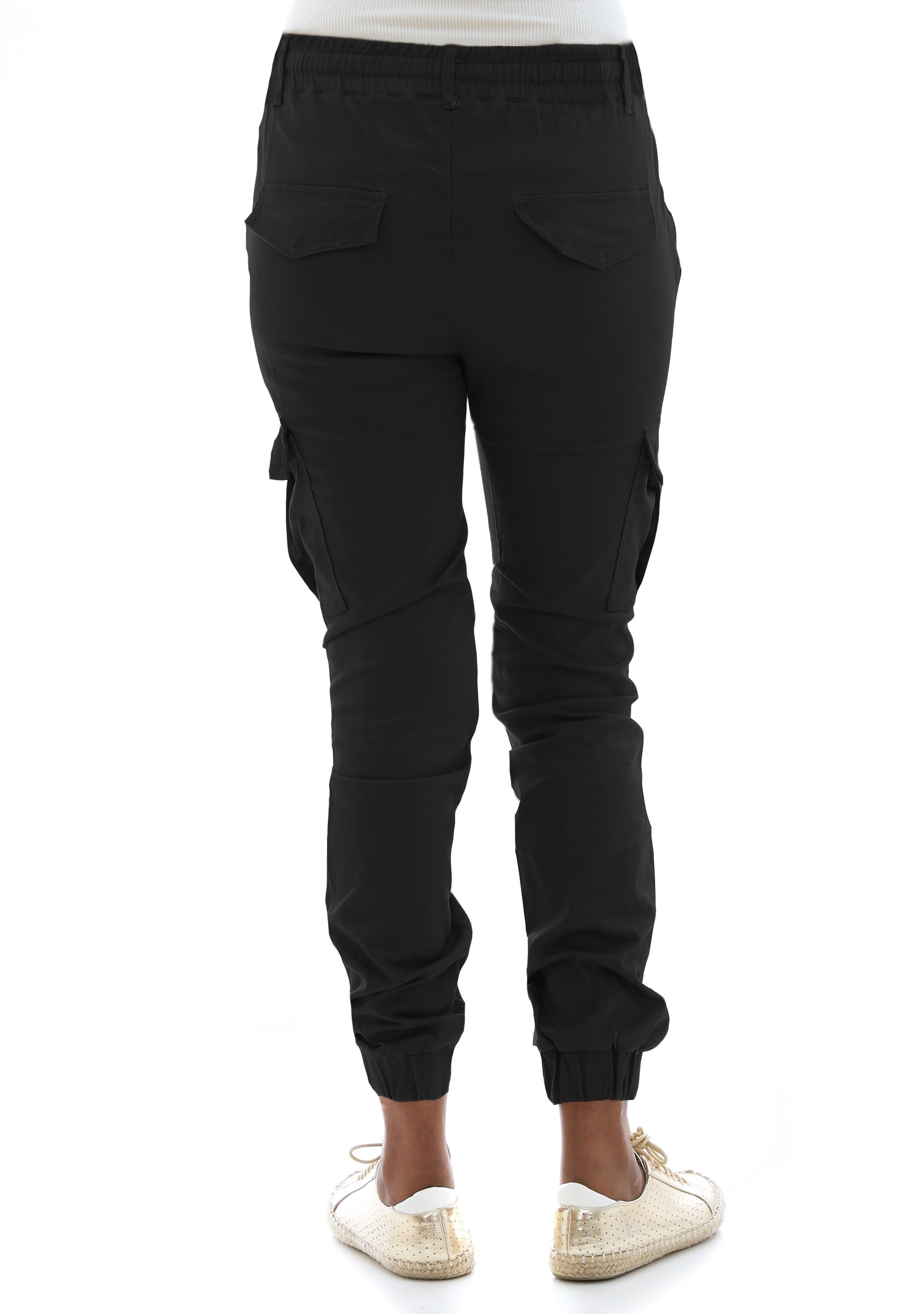 black womens cargo joggers