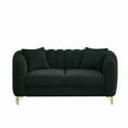 thumbnail image 4 of Newest 63" Chenille Loveseat Sofa,Luxury 2 Seater Deep Couch,Modern Tufted Couch, Gold Metal Legs Sofa for Living Room, Bedroom, Apartment (Black), 4 of 9