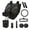 Black - Horse American Flag, variant on Rose Butterfly Print Car Front Rear Seat Covers with Steering Wheel Cover Safety Belt Pads Inside Rearview Mirror Cover Trash Bag Cup Coasters Key Chain and Lipstick Keychain