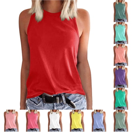 Yuhangmm Tank Tops for Women Solid Color Shoulder Back Yoga Bra For Outdoor Sports Running And Fitness Top Or Tank Top Baggy Womens Tops Purple XL