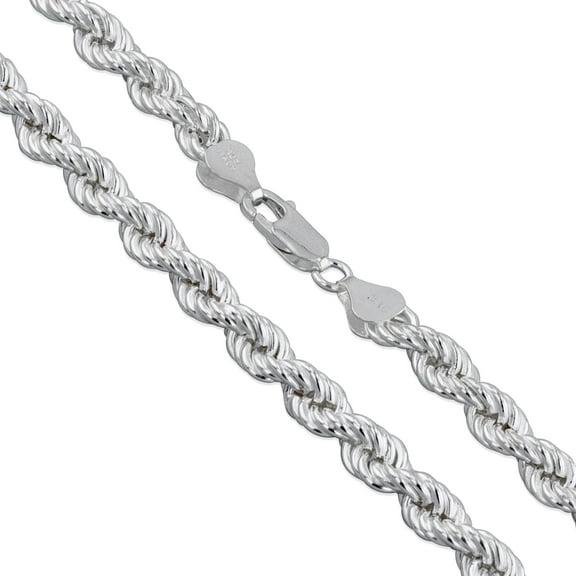 Sterling Silver Hollow Spiral Rope Chain 6mm Pure 925 Italy Men's Wide Necklace 24" Jewelry Female