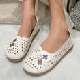 thumbnail image 5 of NOKIO Comfortable Women'S Flats Women'S Versatile Leisure Footwear Ladies Summer Flowers Solid Colour Shallow Mouth Hollow Breathable Flat Bottom Comfortable Large Size Single Shoes Casual Shoes, 5 of 8