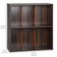 thumbnail image 3 of HOMCOM Wood Small Bookshelf 2 Tier Storage Rack Chest Unit Home Office Furniture Walnut, 3 of 10