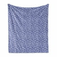 thumbnail image 1 of Floral Soft Flannel Fleece Throw Blanket, Repetitive Monochrome Flowers Spring Blossoms Garden Art Illustration, Cozy Plush for Indoor and Outdoor Use, 50" x 70", Persian Blue and White, by Ambesonne, 1 of 5
