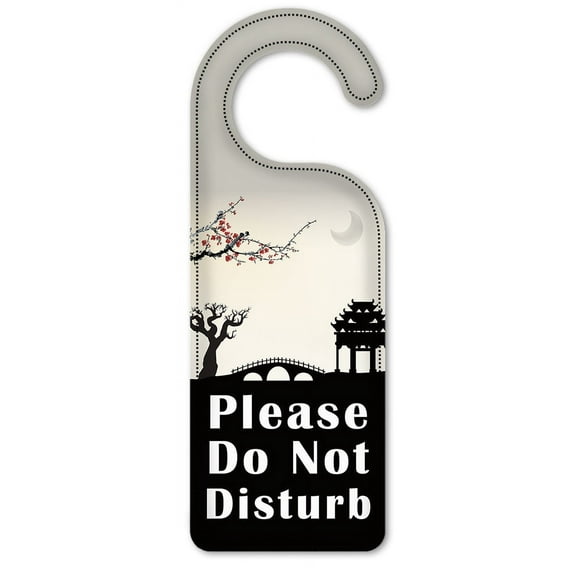 Do Not Disturb Door Knob Hanger Sign - Asian Architecture I