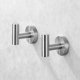 thumbnail image 3 of Wall Hook Bathroom Towel Rack Coat Hooks Matte Black Stainless Steel Coat Rack Towel Holder Storage 2 PiecesSilver, 3 of 4