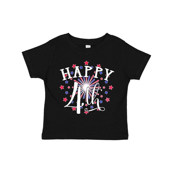 Inktastic Happy 4th- Fourth of July Firework Boys or Girls Toddler T-Shirt