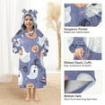 thumbnail image 3 of FORMRS Wearable Blanket Hoodie with Sleeves for Kids Cozy Flannel Sweatshirt, Blue Cute Halloween, 3 of 7