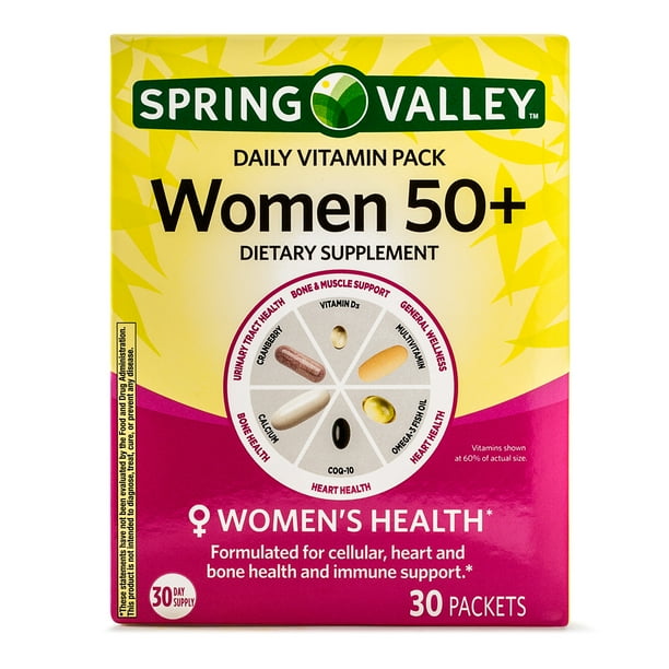 Spring Valley Women 50+ Daily Vitamin and Mineral Supplement Packs, 30