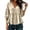 Beige, variant on Women T-Shirts Elegant 3/4 Sleeve Layered Blouse Flowy Peplum Tops Tunic Casual Summer Shirt V-Neck Leisure Solid Color Streetwear