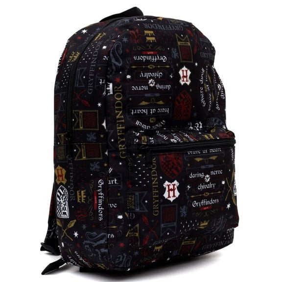 Harry Potter Gryffindor Full Size Nylon Backpack 16" Allover Print Design