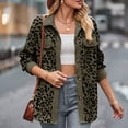 thumbnail image 4 of Camisa Chaqueta de leopardo para mujer, chaqueta holgada con cuello vuelto, chaquetas de gran tamaño para mujer Ygjytge ejercito verde T XL para Mujer, 4 of 6