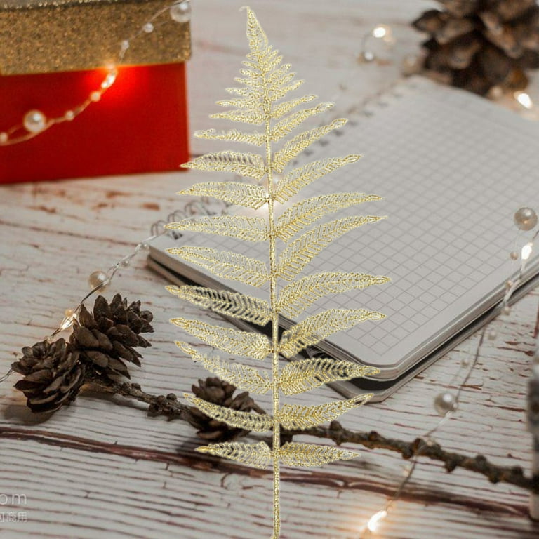 Artificial Christmas Glitter Hollow Leaves 