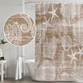 thumbnail image 5 of Small Stall Shower Curtain 36x78 Inch Narrow Half Size Brown Coastal Bath Curtains Bathroom Decor, Nautical Coral Starfish Shell Seahorse Ocean Waterproof Fabric Shower Curtain Set with Hooks 36 Inch, 5 of 7