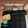 thumbnail image 3 of Aquzin Comforter Queen Size, All Season Quilted Down Alternative Duvet Insert with Corner Tabs, Machine Washable Microfiber Bedding, Black, 3 of 8