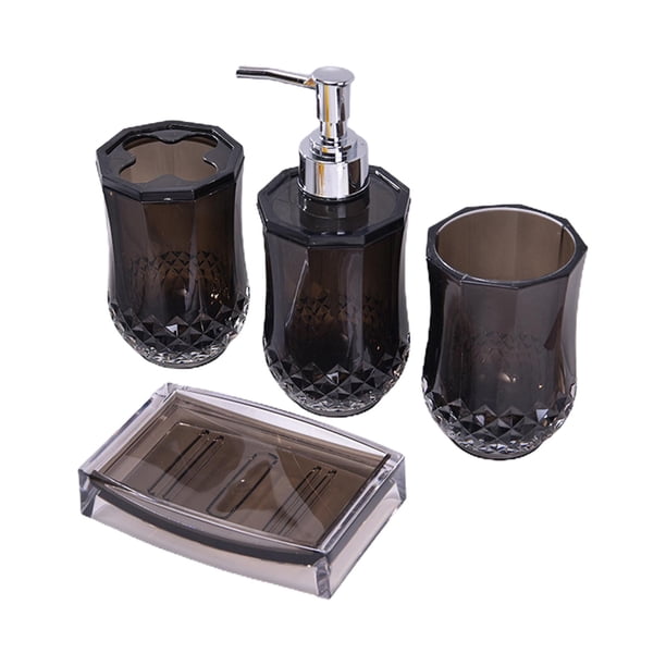 Juego de accesorios de baño modernos Gloria acrílico negro