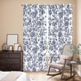 thumbnail image 3 of Blue Flower Kitchen Curtains 96 Inch Length, Spring Leaf Vintage Farmhouse Boho Plant Grommet Top Bedroom Living Room Curtains, Light Filtering Cafe Curtain Drapes 2 Panels Set 104''x96'', 3 of 9