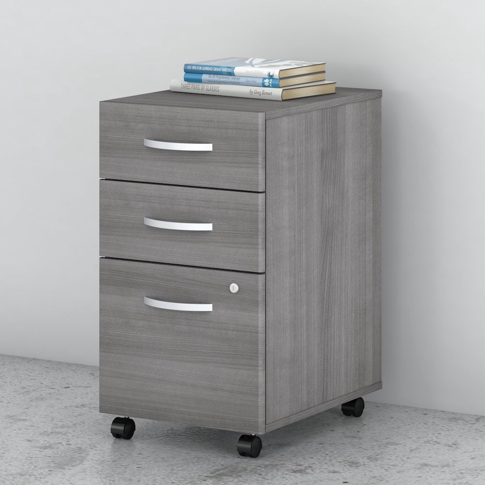 Studio C 3 Drawer Mobile File Cabinet in Platinum Gray - Engineered Wood