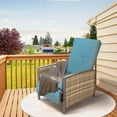 thumbnail image 3 of SUNCROWN Outdoor & Indoor Recliner Chair, Patio Adjustable Recliner, All-Weather Wicker Reclining Chairs with Soft Thicken Cushion for Relaxing Lounge (Blue), 3 of 6