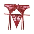 thumbnail image 4 of Lingerie For Women High Waisted Garter Belt For Women Panties & Lace Suspender Belt With 4 Straps Metal Clip For Stocking,Red Women's Intimates XL, 4 of 5