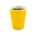 thumbnail image 2 of Restpresso 12 oz Yellow Paper Coffee Cup - Ripple Wall - 3 1/2" x 3 1/2" x 4 1/4" - 25 count box, 2 of 10