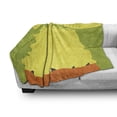 thumbnail image 3 of Grunge Soft Flannel Fleece Throw Blanket, 2 Men Shaking Hands and Sharks Under the Bridge Business Murky Illustration, Cozy Plush for Indoor and Outdoor Use, 50" x 70", Yellow Green, by Ambesonne, 3 of 6