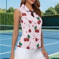 thumbnail image 5 of Uorisanigo Cute Cherry Women's Golf Shirt Casual Fashion Moisture Wicking Casual Tennis Activewear Relaxed Sleeveless Athletic Shirt for Tennis Hiking & Outdoor Sports, 5 of 7
