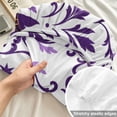 thumbnail image 4 of Twin XL Size Fitted Sheet Set - Purple Floral Halloween 2 Piece Bedding Sets 16" Deep Pocket Fitted Sheet with 1 Pillowcases, Horror Black Cats Brushed Microfiber Hotel Luxury Bed Sheets, 4 of 9