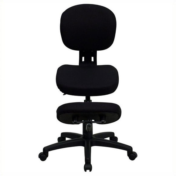 Kingfisher Lane Mobile Ergonomic Kneeling Office Chair in Black