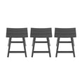 thumbnail image 5 of WestinTrends Malibu HDPE Outdoor Patio 24" Counter Stool Saddle Seat (Set of 3), Gray, 5 of 12