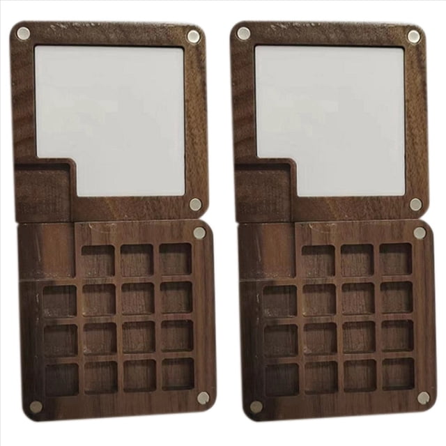 2X de Acuarela Portátil, de Cuaderno de Bocetos de 15 Colores, Caja de de Madera, de Pintura de Viaje (Sin Colores)