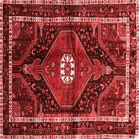 Ahgly Company Indoor Square Persian Red Traditional Area Rugs, 5' Square