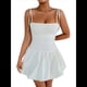 thumbnail image 3 of Vestido Corto de Verano con Tirantes Finos, Espalda Descubierta, Fruncido, Estilo Y2K, para Fiesta, Club y Pantalones Cortos Incorporados L, 3 of 10