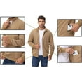 thumbnail image 4 of QPNGRP Men's Lightweight Jacket Casual Jacket Waffle Knitted Khaki Jacket Coat XL, 4 of 7