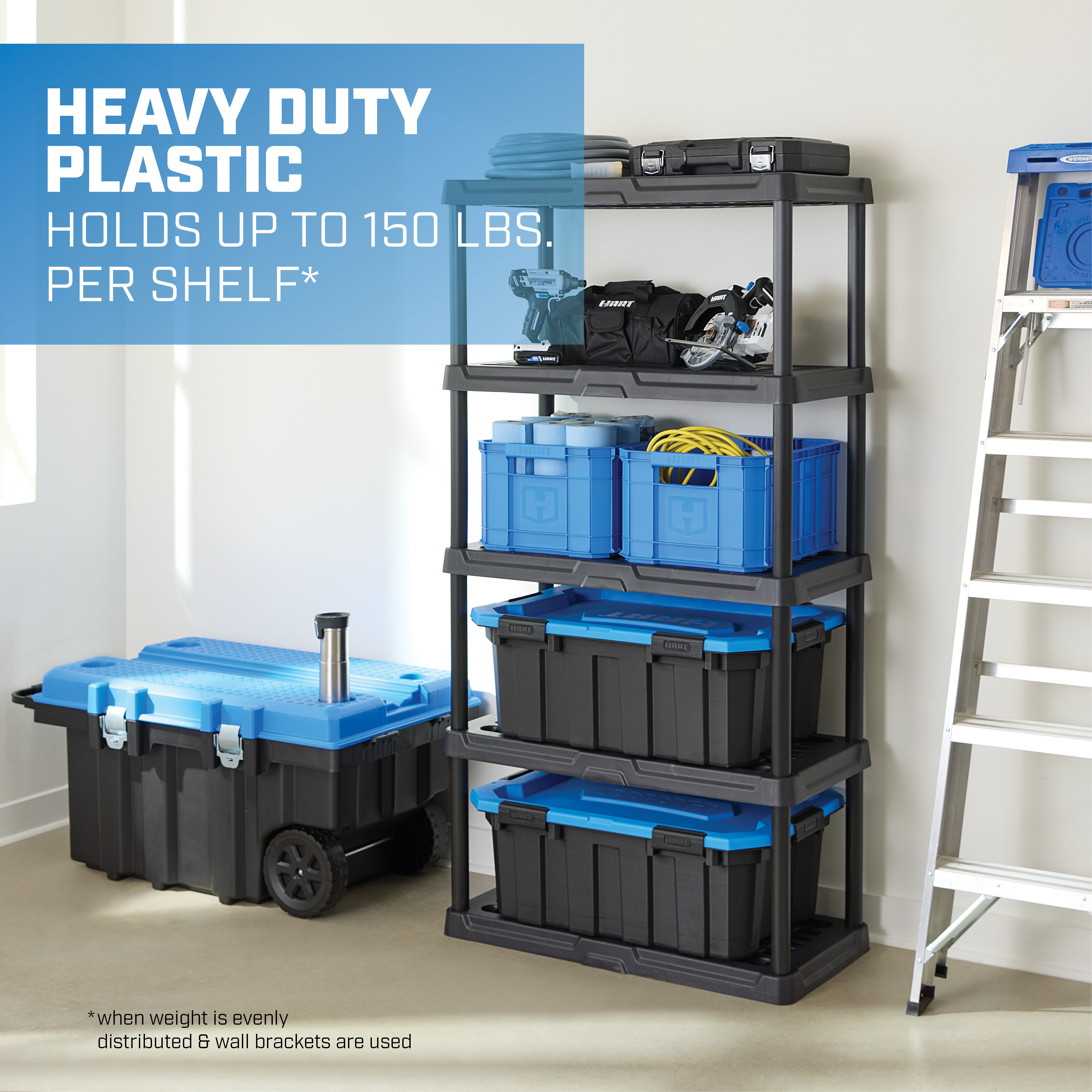 Hart 5-Tier Ventilated Plastic Shelving Unit, 72" H photo 8