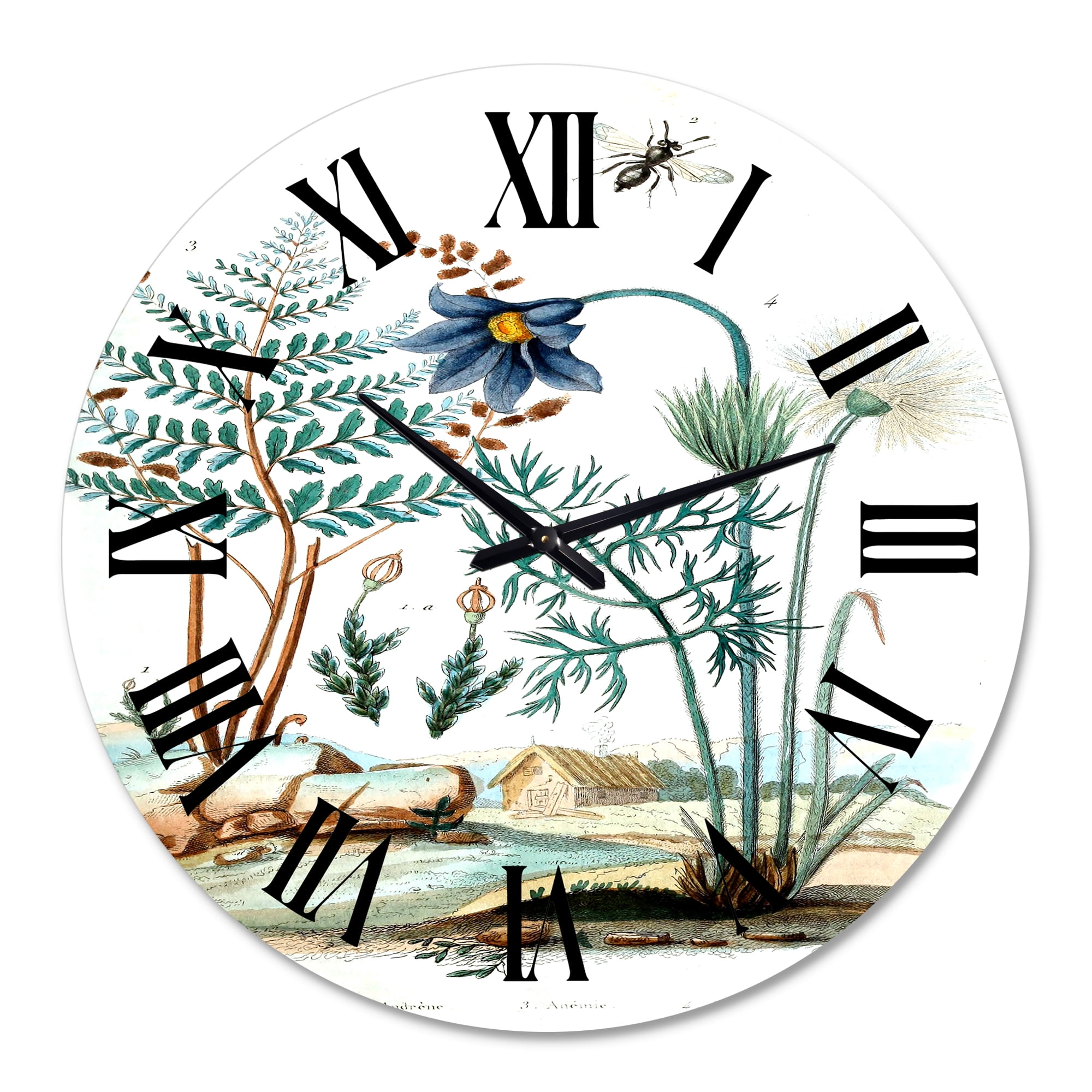 Designart 1 in Quartz Farmhouse Wall Clock