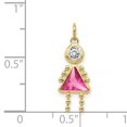 thumbnail image 2 of 10 Carats Or Jaune Fille Naissance Pierre Pendentif Pendentif Kid, 2 of 6