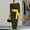 Yellow, variant on Dolkfu Pull-on Dresses for Women Trendy Crew Neck Boho 3/4 Sleeve Green Sheath Retro Vintage Polka Dot Slim Mid-Length Dresses Army Green,L
