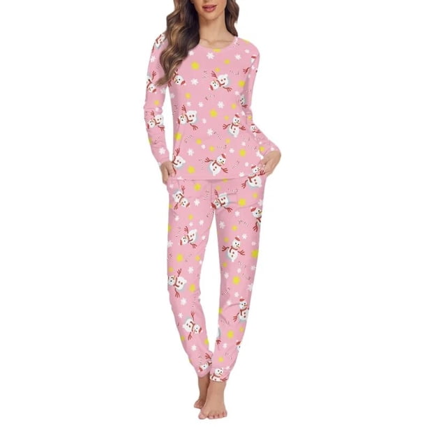 Camisón de Navidad para mujer, para el hogar de manga larga ropa de dormir, pijama informal y acogedor, pijama estampado a pedido, otoño