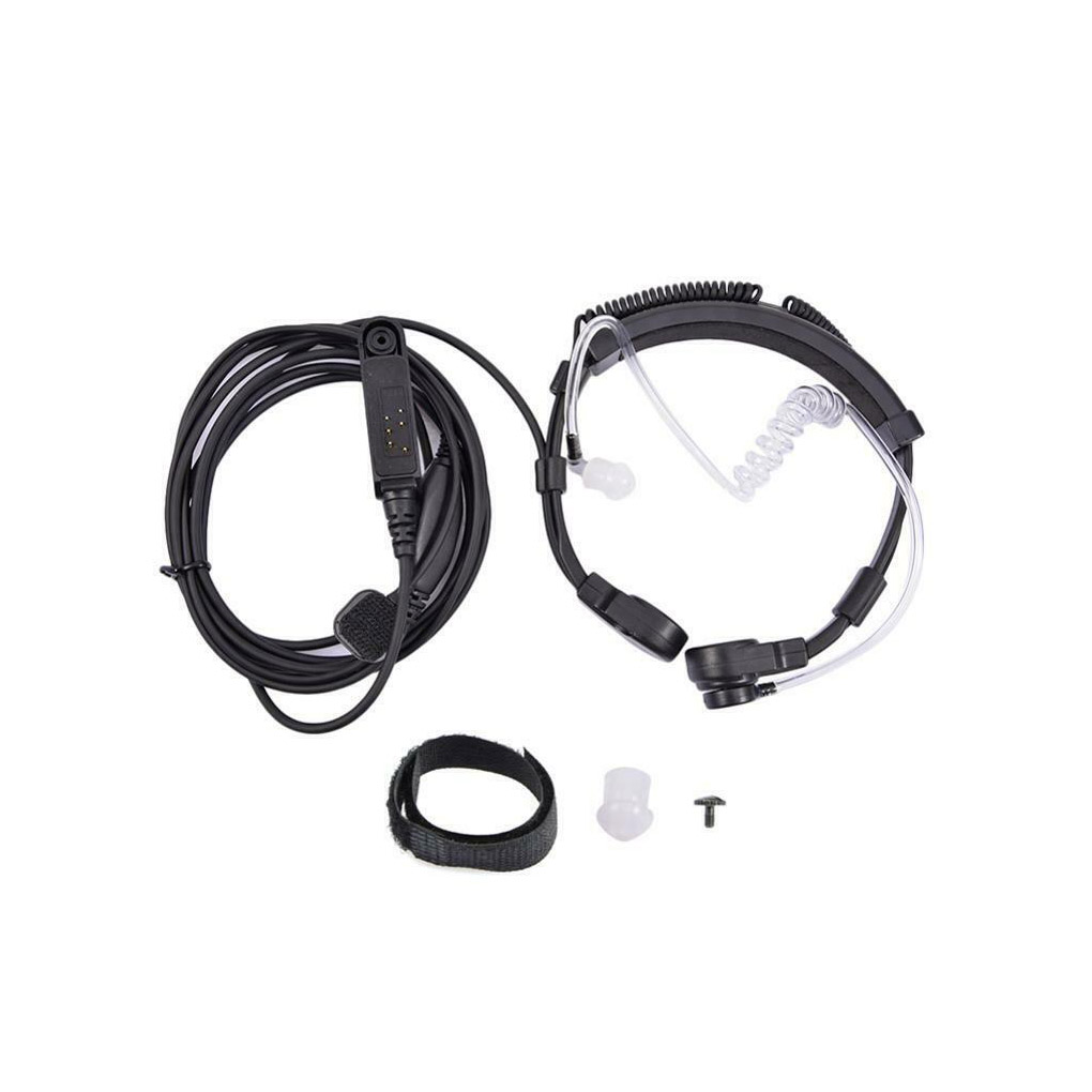 Retractable Throat Mic Transparent Earpiece Microphone Twoway Radio