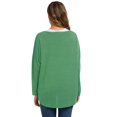 thumbnail image 3 of Camiseta holgada UGET para mujer, holgada, holgada, con hombros descubiertos, verde claro, 3 of 5