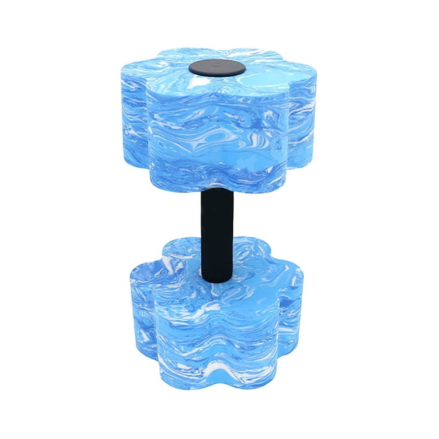 Barra flotante con mancuernas de agua, equipo de fitness con resistencia.