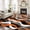 Gray, variant on Abstract Stripes Large Area Rug 8x10 FT, Non Slip Living Room Throw Carpet, Retro Modern Orange Black Gray Lines Washable Soft Indoor Outdoor Carpet Non-Shedding Rug for Bedroom Dining Room