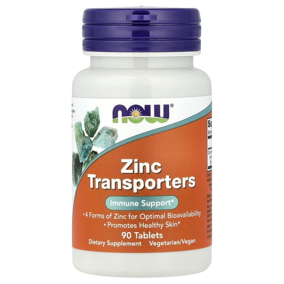 NOW Foods Zinc Transporters, 90 Tablets (22 mg per Tablet)