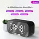 thumbnail image 4 of Reloj despertador Reloj despertador con superficie de espejo digital con altavoz BT y radio FM y pan, 4 of 9