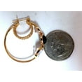 thumbnail image 2 of 14kt Gold CZ's Jet Black Onyx Hoop Earrings, 2 of 3