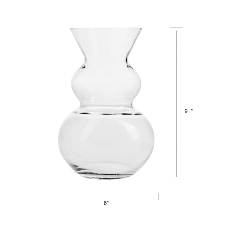 Libbey Jubilee Floral Clear Glass Vase 9" photo 4