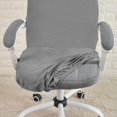 thumbnail image 5 of Funda para silla giratoria de una pieza para silla de ordenador, funda trasera para silla de oficina, funda para reposabrazos de ordenador, funda de asiento elástica sucia (gris, M) JAMW Sencillez, 5 of 5